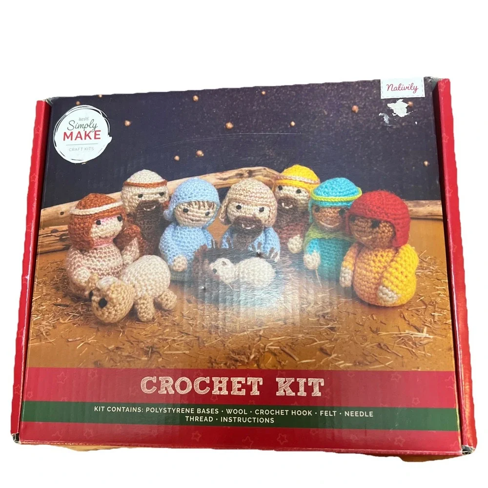 Nativity Crochet Kit Docrafts Simply Make Wool Felt Makes 9 Figures New Open Box